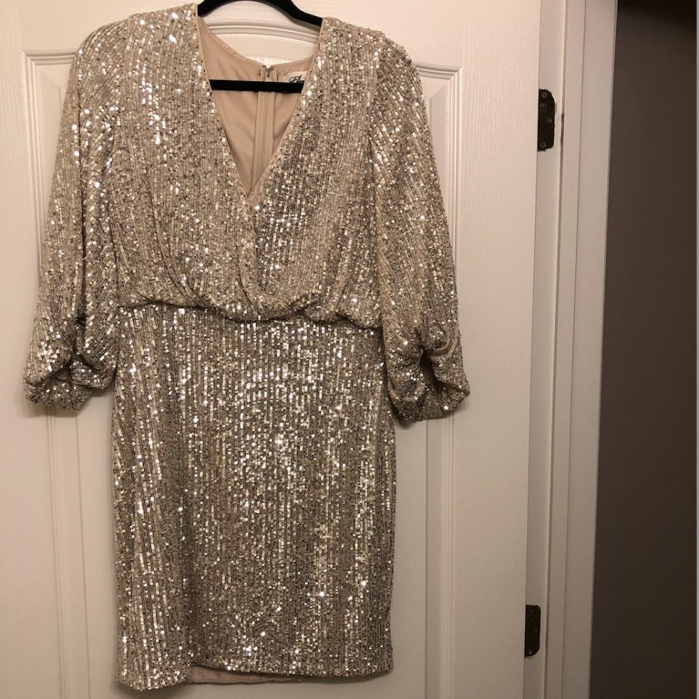 Eliza J Sequined Cocktail Dress, Size 8